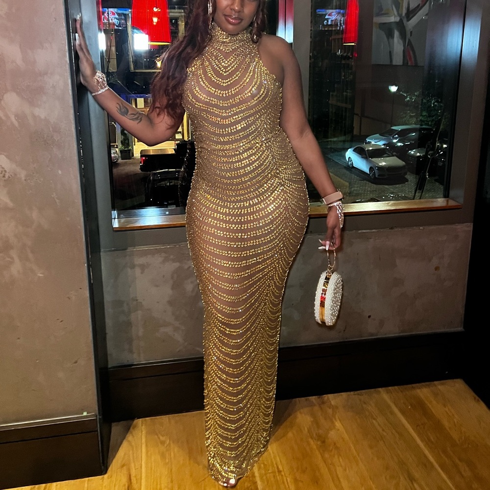 Gold Algist dress WORN ONCE